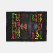 アフリカ黒人歴史アフリカ系アメリカ人女性6月 フリースブランケット (正面(横))