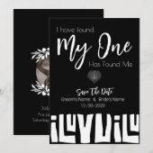 アフリカ黒白トライバル結婚ズ セーブザデート (正面/裏面)