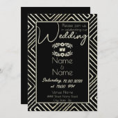 アフリカ黒白トライバル結婚ズ 招待状 (正面/裏面)