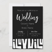 アフリカ黒白トライバル結婚ズ 招待状 (正面)