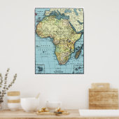 アフリカ1890年ヴィンテージ地図ポスター ポスター (キッチン)