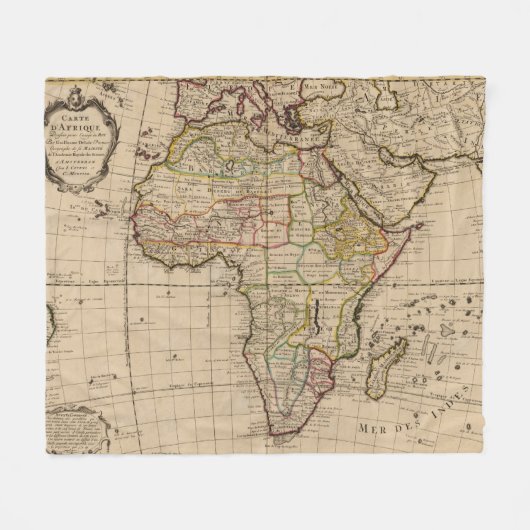 アフリカ19 フリースブランケット (正面(横))