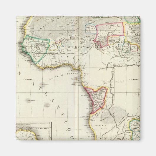 アフリカ2インセットマップが刻まれた地図 マグネット (正面)