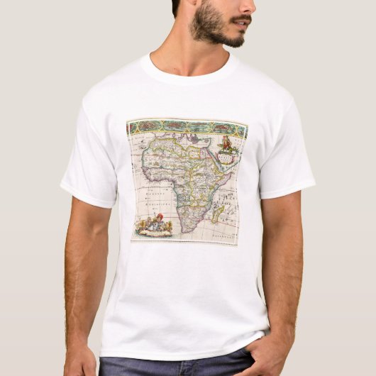 アフリカ|の新星アフリカの地図 Tシャツ (正面)