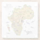 アフリカ|の植物相及び動物群の地図 ガラスコースター (裏面)