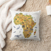 アフリカ|の植物相及び動物群の地図 クッション (ブランケット)