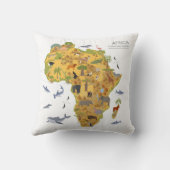 アフリカ|の植物相及び動物群の地図 クッション (裏面)