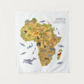 アフリカ|の植物相及び動物群の地図 タペストリー (正面)