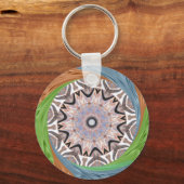 アフリカ・アジア伝統的の神経質なパターン キーホルダー (正面)