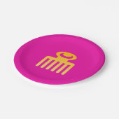 アフリカ アディンクラ シンボル (美しさ) ペーパープレート (アングル)