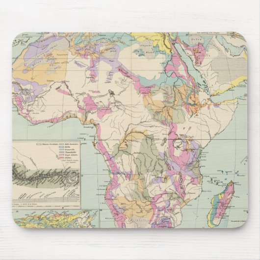 アフリカ-アフリカのアトラス地図 マウスパッド (正面)