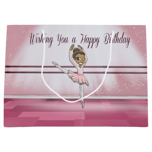 アフリカ・アメリカン・バレリーナ ラージペーパーバッグ (正面)