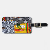 アフリカ、アンゴラ、ベングエラ。明るい色のズボン ラゲッジタグ (正面横)