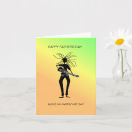 アフリカ アート かっこいいギター奏者 父の日 カード