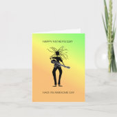 アフリカ アート かっこいい ギター奏者 父の日 カード (正面)