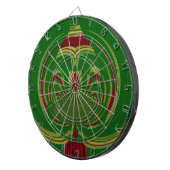 アフリカ エスニック グリーン フローラル モチーフ パターン デザイン ダーツボード (正面右)
