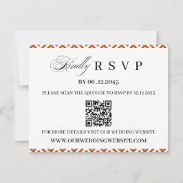 アフリカ エスニック パターン ボーダー QR コード ウェディング RSVP