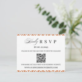 アフリカ エスニック パターン ボーダー QR コード ウェディング RSVP