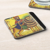 アフリカ、エチオピア。〜の獅子像 コースター (左側)