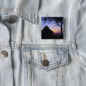 アフリカ、エチオピア、オモ川地域、夕日 缶バッジ (インサイチュ)