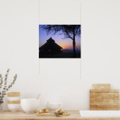 アフリカ、エチオピア、オモ川地域、夕焼け ポスター (キッチン)