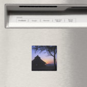 アフリカ、エチオピア、オモ川地域、夕焼け マグネット (インサイチュ (食洗機))