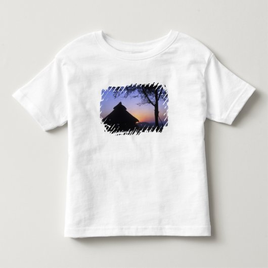 アフリカ、エチオピア、オモ川地域、日没 トドラーTシャツ (正面)