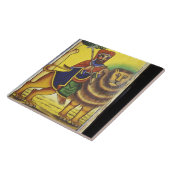 アフリカ、エチオピア。ライオンを描いた作品 タイル (側面)