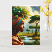 アフリカ カード (黄色い花)