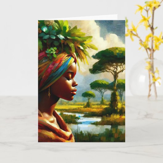 アフリカ カード (黄色い花)