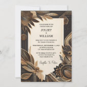 アフリカ ガーナ ブラウン トрадиショナル ナイジェリア ウェディング 招待状 (正面)