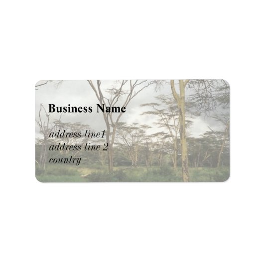 アフリカ・ケニアの野生の土地 ラベル (正面)