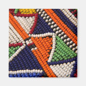 アフリカ、ケニア。マサイトリバルビーズ マグネット (正面)