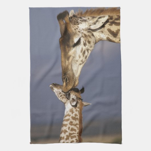 アフリカ ケニア マサイマラ キリン キッチンタオル (縦)