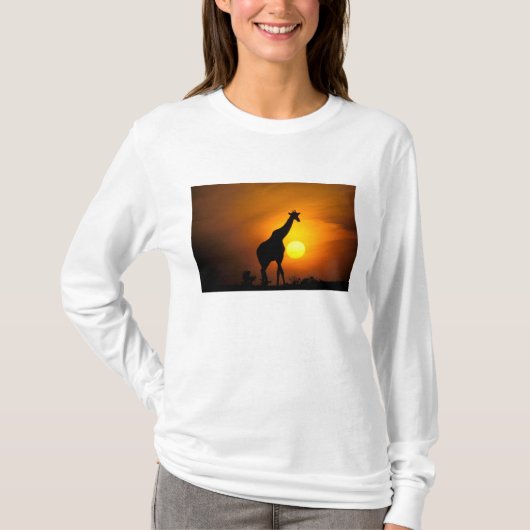 アフリカ ケニア マサイマラ キリン Tシャツ (正面)