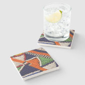 アフリカ、ケニア。マサイ族ビーズ ストーンコースター (横)