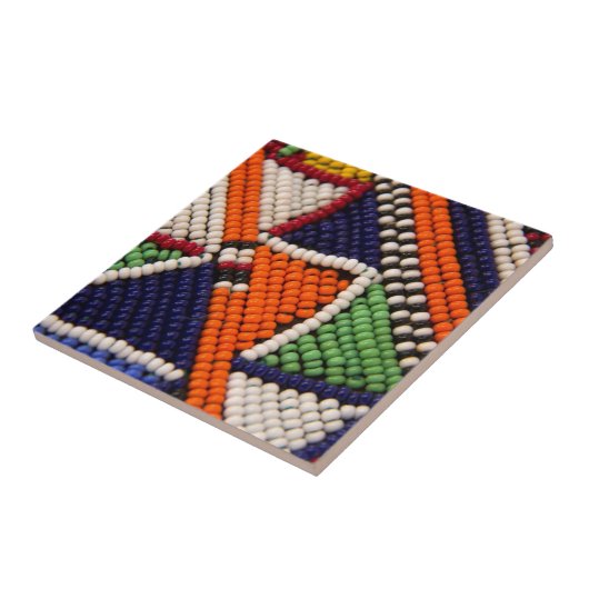 アフリカ、ケニア。マサイ族ビーズ タイル (側面)