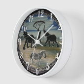 アフリカ・ケニヤ美しいエレガント野生生物 壁時計 (傾斜)