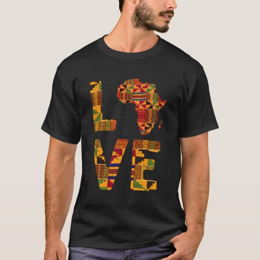 アフリカ・ケント伝統的の地図 Tシャツ (正面)