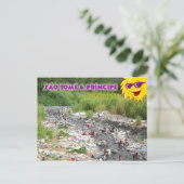 アフリカ,サントメ・プリンシペでの洗濯の日 ポストカード (スタンド正面)