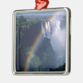 アフリカ、ジンバブエ。ビクトリア滝 メタルオーナメント (左)