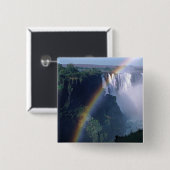 アフリカ、ジンバブエ。ビクトリア滝 缶バッジ (正面&裏面)