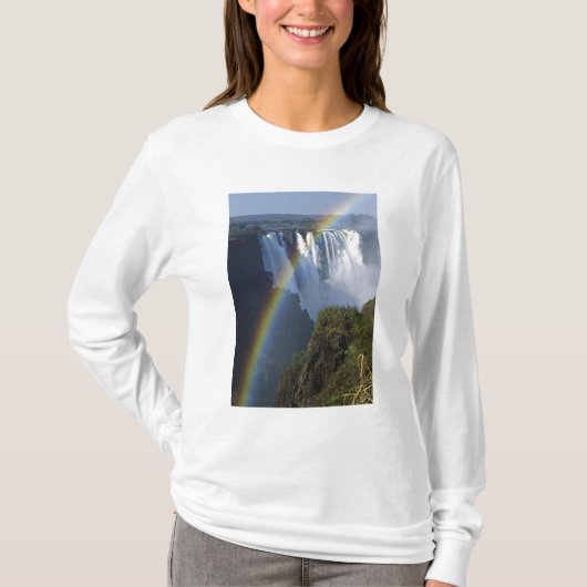 アフリカ, ジンバブエ, ヴィクトリアの滝 Tシャツ (正面)