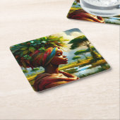 アフリカ スクエアペーパーコースター (アングル)