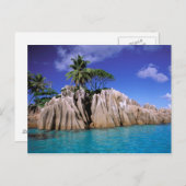 アフリカ, セーシェル, ラ・ディグ島. 花崗岩 ポストカード (正面/裏面)