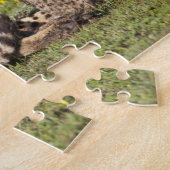 アフリカ。タンザニア。チーターの母と子供2 ジグソーパズル (側面)