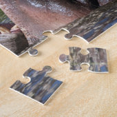 アフリカ。タンザニア。ヒポタマスのスパーリング ジグソーパズル (側面)