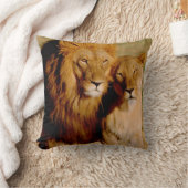 アフリカ、ナミビア、奥島。ライオンとライオン クッション (ブランケット)