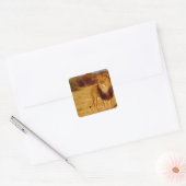 アフリカ、ナミビア、奥島。孤独な雄ライオン スクエアシール (封筒)