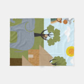 アフリカ フリースブランケット (正面(横))